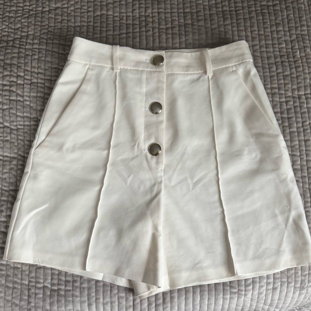 High-Waist Button Front Women’s Shorts